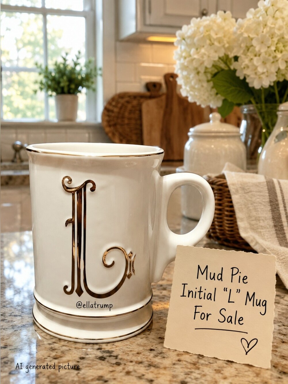 Mud Pie Initial "L" Mug